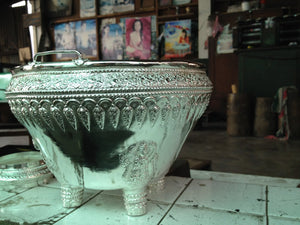 Lao silver alms giving bowl