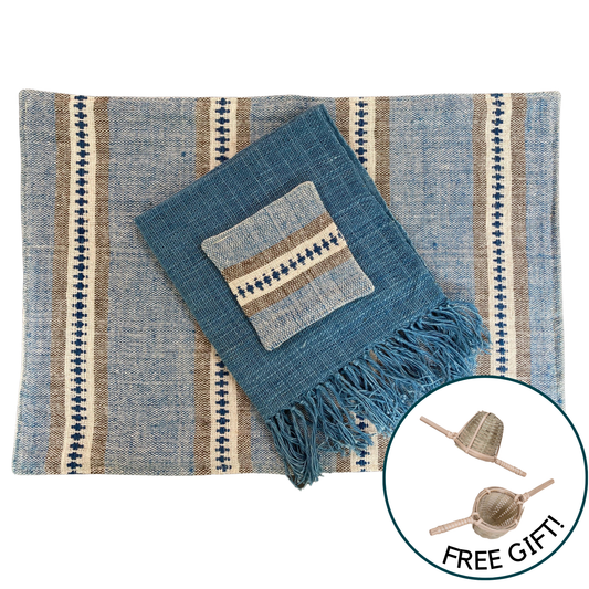 Summer Stripe Dining Set - Blue