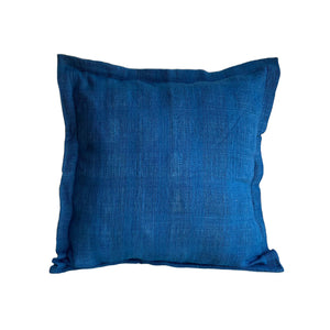 Check Weave Cushion Cover in Indigo Blue