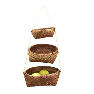 Hanging Bamboo Baskets - set of 3