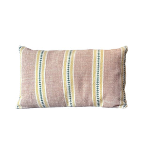 Summer Stripe Lumbar Cushion Cover in Dusty Pink