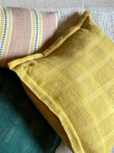 Check Weave Cushion Cover in Yellow