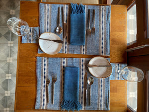 Summer Stripe Table Set in Indigo Blue (Set of 2)